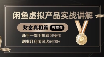 精品！闲鱼虚拟产品实战讲解，新手一部手机即可操作，副业月利润可达5k+-古龙岛网创