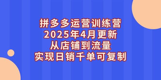 （14469期）拼多多运营训练营2025年4月更新，从店铺到流量，实现日销千单可复制-古龙岛网创