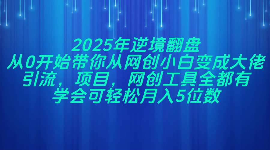 （14473期）2025年逆境翻盘，从0开始带你从网创小白变成大佬，引流，项目，网创工…-古龙岛网创
