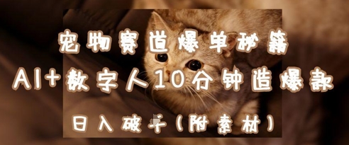 宠物赛道爆单秘籍：AI+数字人10分钟造爆款，日入1k-古龙岛网创